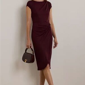 Ralph Lauren Elegant Deep Purple Cap Sleeve Dress